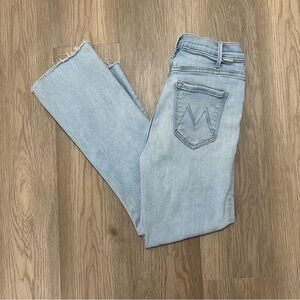 MOTHER The Hustler Ankle Fray Jeans in High-Life Wash Size 29